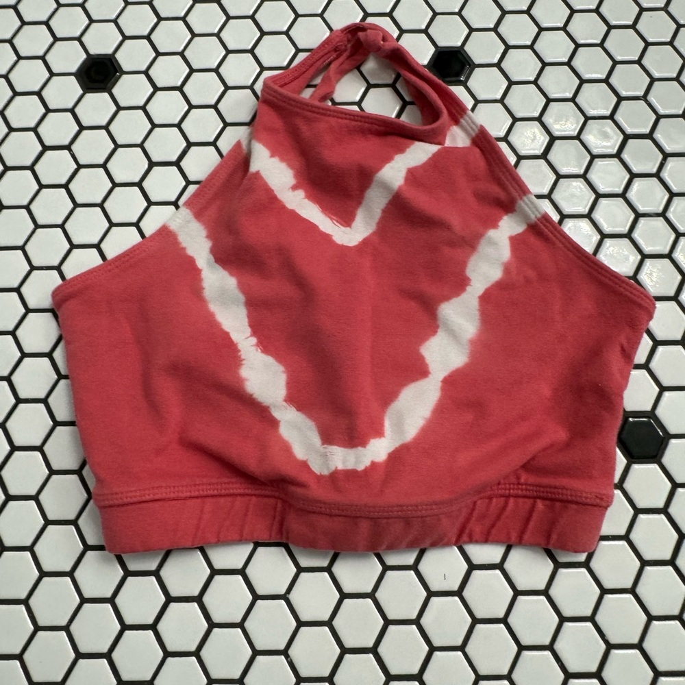 Electric & rose Tie dye crop sleeveless top or work out top size XS
